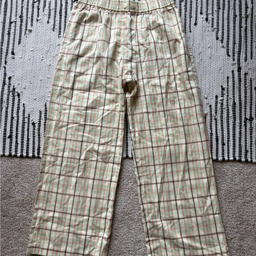 Plaid Beige and Red Pants